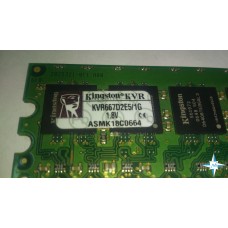 Модуль памяти DDR-2 ECC Unbuf DIMM, 1 Gb, Kingston KVR667D2E5/1G, 667 Mhz, PC2-5300